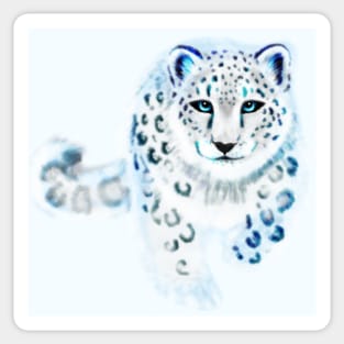 Spirit Snow Leopard in Mystical Twilight Sky Sticker